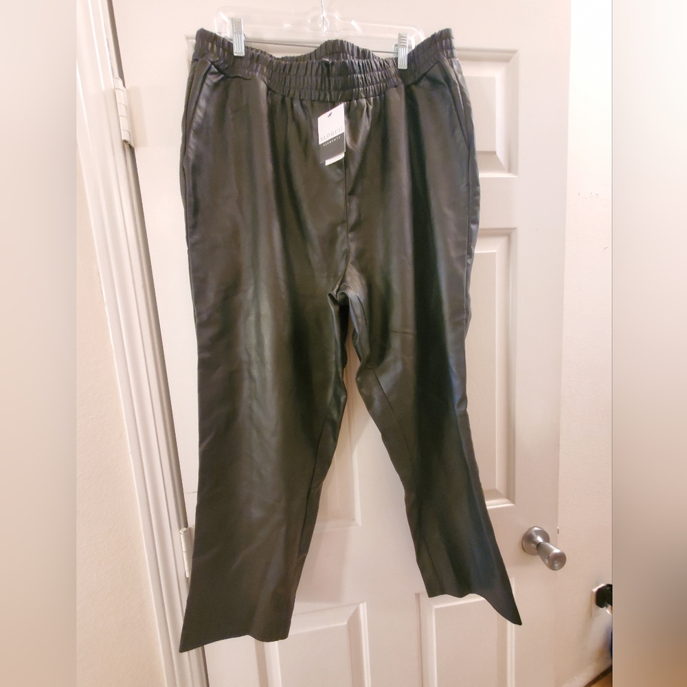 NWT Eloquii Elements Faux Leather Plus Size a jogger Pants Size 18 Contemporary